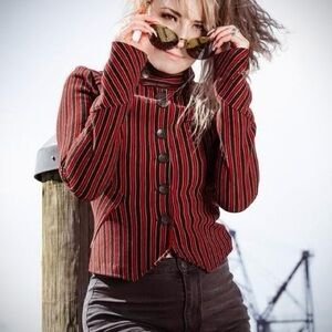 Diane Von Furstenberg Striped Wool Blazer